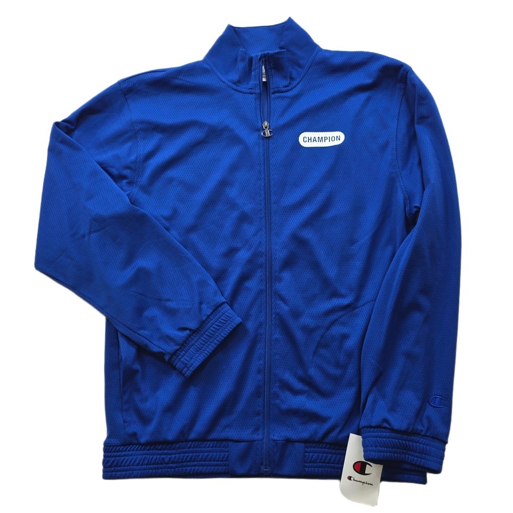 Champion Game‎ Day Attack Mesh Full Zip Track Jacket Mens Medium Blue $65 NEW
